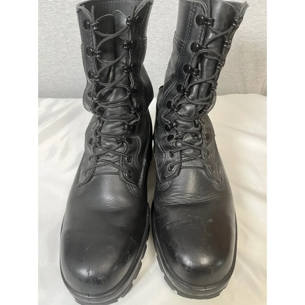 Bates DuraShocks Mens 9.5 W Black Leather Steel Toe Combat Work Boots E01621A